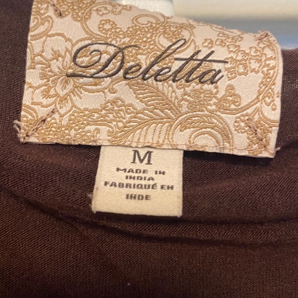 Embroidered brown Anthropologie top - Picture 3 of 4